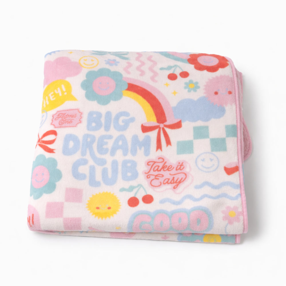 The Daisy Edit Plush Blanket - GOOD VIBES